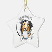 Australian Shepherd IAAM Keramisch Ornament (Links)