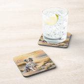 Australian Shepherd in a Beach Cove Bier Onderzetter (Rechterzijde)