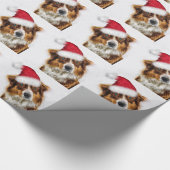 Australian Shepherd in een kerstman met kerstmis Cadeaupapier (Hoek)