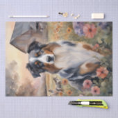 Australian Shepherd in een rustieke omgeving Decou Tissuepapier (Craft)
