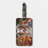 Australian Shepherd in herfstbladeren val inspirer Bagagelabel (Achterkant verticaal)