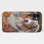 Australian Shepherd in herfstbladeren val inspirer Case-Mate iPhone Case (Achterkant (horizontaal))