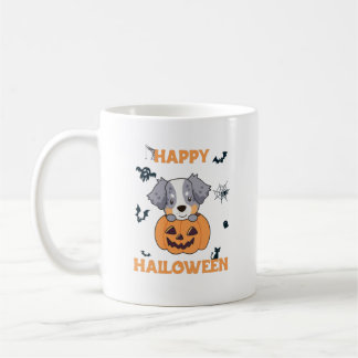 Australian Shepherd in Pumpkin Cute Happy Koffiemok