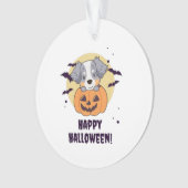 Australian Shepherd in Pumpkin Cute Happy Ornament (voorkant)