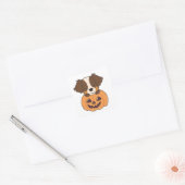 Australian Shepherd in Pumpkin Cute Happy Vierkante Sticker (Envelop)