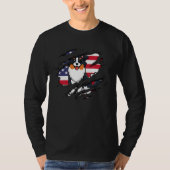 Australian Shepherd Inside scratch Flag 4th Of Jul T-shirt (Voorkant)