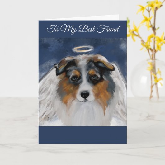 Australian Shepherd Kaart (Gele Bloem)