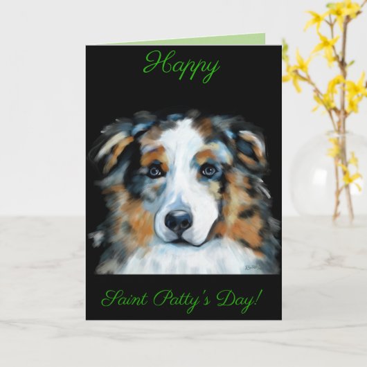 Australian Shepherd Kaart (Gele Bloem)