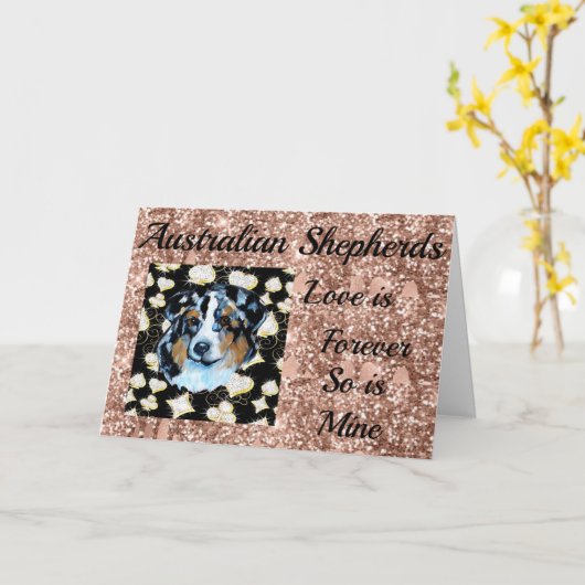 Australian Shepherd Kaart (Gele Bloem)