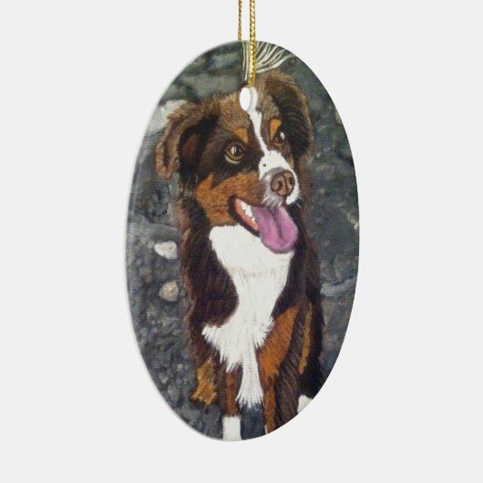 Australian Shepherd Keramisch Ornament (Rechts)