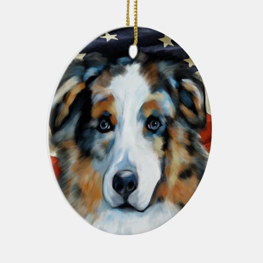 AUSTRALIAN SHEPHERD KERAMISCH ORNAMENT (Rechts)