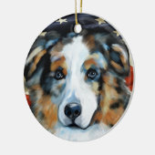 AUSTRALIAN SHEPHERD KERAMISCH ORNAMENT (Links)