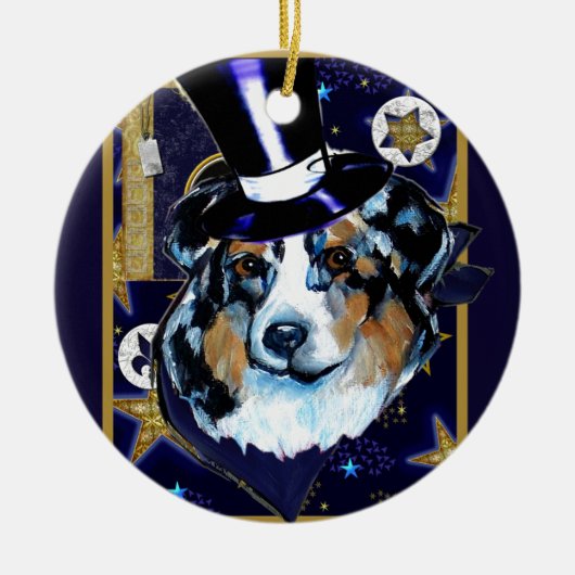 AUSTRALIAN SHEPHERD KERAMISCH ORNAMENT (Voorkant)