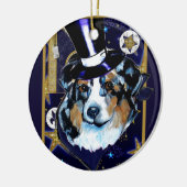 AUSTRALIAN SHEPHERD KERAMISCH ORNAMENT (Links)