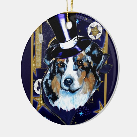 AUSTRALIAN SHEPHERD KERAMISCH ORNAMENT (Links)