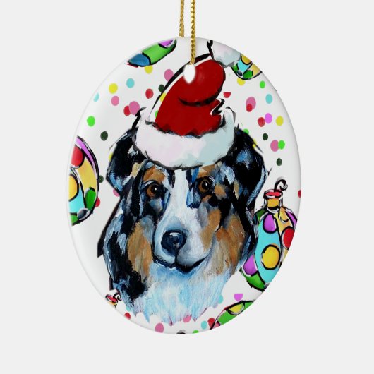 AUSTRALIAN SHEPHERD KERAMISCH ORNAMENT (Rechts)