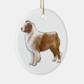 Australian Shepherd Keramisch Ornament (Rechts)