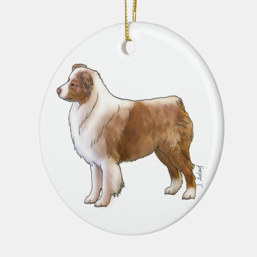 Australian Shepherd Keramisch Ornament (Links)