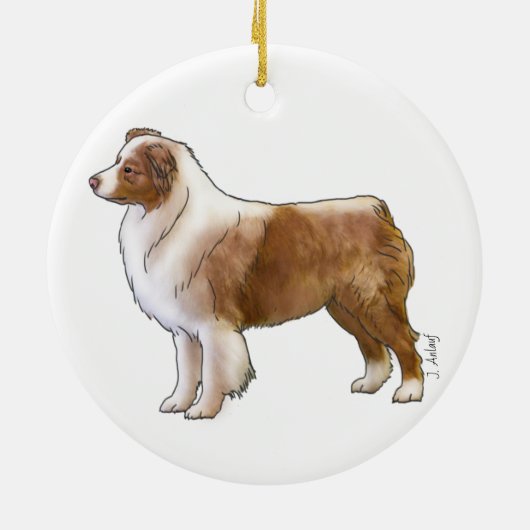 Australian Shepherd Keramisch Ornament (Achterkant)