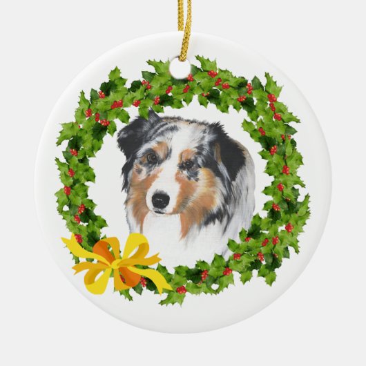 Australian Shepherd Keramisch Ornament (Voorkant)