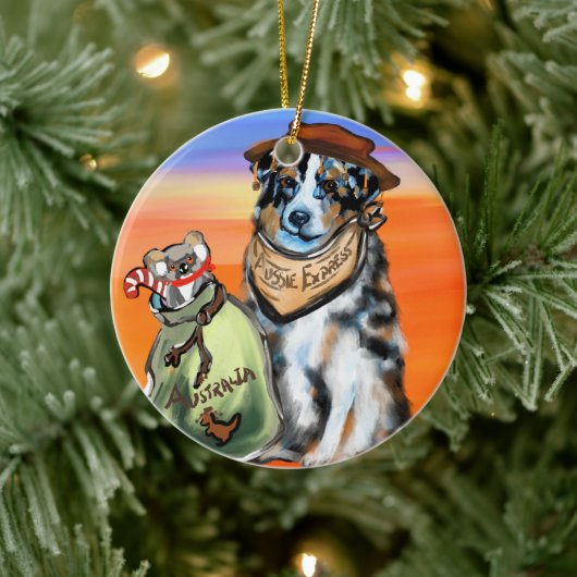 AUSTRALIAN SHEPHERD KERAMISCH ORNAMENT (Boom)
