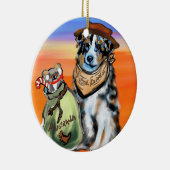 AUSTRALIAN SHEPHERD KERAMISCH ORNAMENT (Rechts)