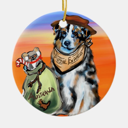 AUSTRALIAN SHEPHERD KERAMISCH ORNAMENT (Voorkant)