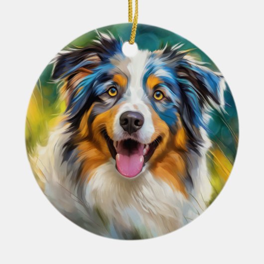 Australian Shepherd Keramisch Ornament (Voorkant)