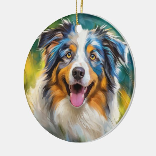 Australian Shepherd Keramisch Ornament (Links)