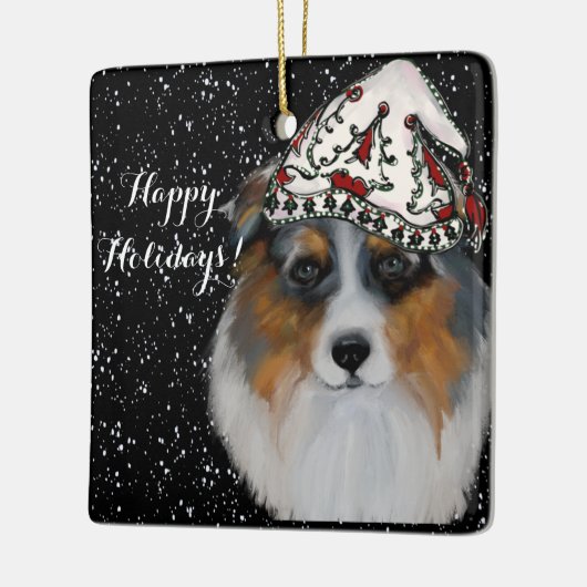 Australian Shepherd Keramisch Ornament (Links)