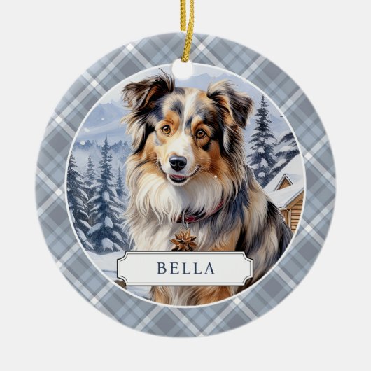 Australian Shepherd Keramische Cirkel Ornament (Voorkant)