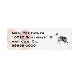 Australian Shepherd kerst return Address Label