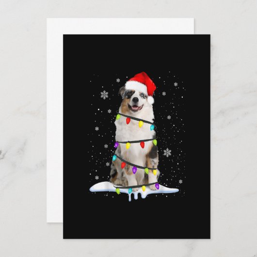 Australian Shepherd kerstboom Light Aussie Xm Kaart (Voorkant / Achterkant)
