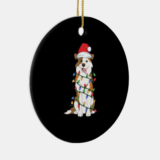 Australian Shepherd kerstboom Light Aussie Xm Keramisch Ornament (Rechts)