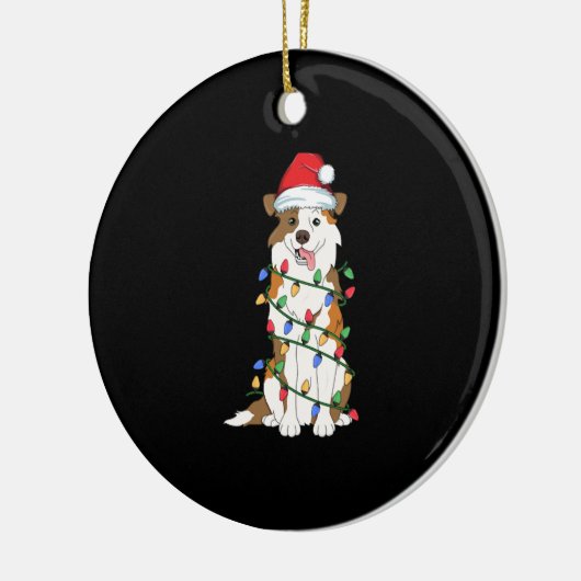 Australian Shepherd kerstboom Light Aussie Xm Keramisch Ornament (Links)