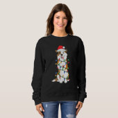 Australian Shepherd kerstboom Light Aussie Xm Trui (Voorkant volledig)