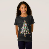 Australian Shepherd kerstboom Lights Xmas Paj T-shirt (Voorkant volledig)