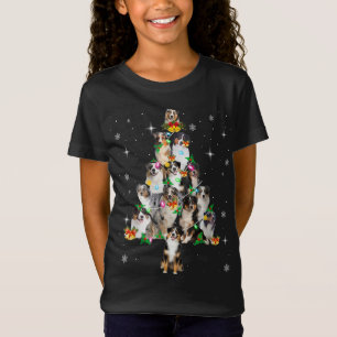 Australian Shepherd kerstboom Lights Xmas Paj T-shirt