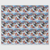 Australian Shepherd Kerstfeest Sneeuwscène Cadeaupapier (Vlak)