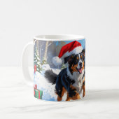 Australian Shepherd Kerstfeest Sneeuwscène Koffiemok (Voorkant links)