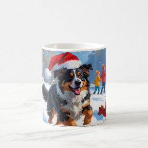 Australian Shepherd Kerstfeest Sneeuwscène Koffiemok