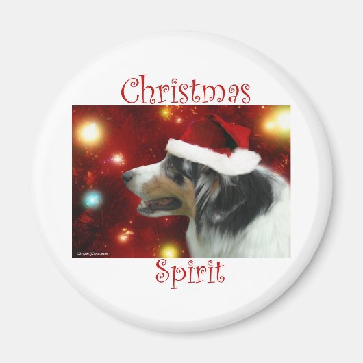 Australian Shepherd Kerstgeest - Magneet (Voorkant)
