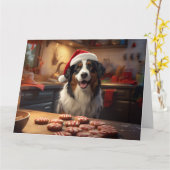 Australian Shepherd Kerstkoekjes Vakantie Kaart (Gele Bloem)