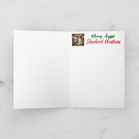 Australian Shepherd kerstkous Kaart (Binnen)