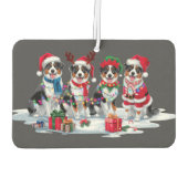 Australian Shepherd Kerstmuts gewei elf Kerstmis Luchtverfrisser (Achterkant)