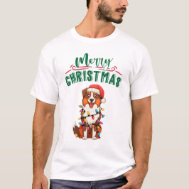 Australian Shepherd Kerstverlichting Kersthonden T-shirt