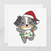Australian Shepherd KerstWinter Animals Holid Feestdagenkaart (Voorkant / Achterkant)