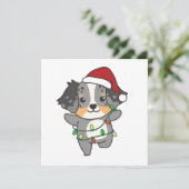 Australian Shepherd KerstWinter Animals Holid Feestdagenkaart (Staand voorkant)