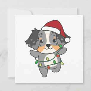 Australian Shepherd KerstWinter Animals Holid Feestdagenkaart