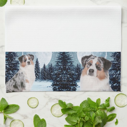 Australian Shepherd Kitchen Towel Theedoek (Gevouwen)